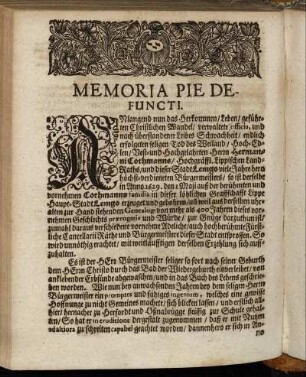 Memoria Pie Defuncti.