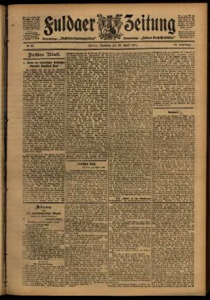 Dritte Ausgabe vom Samstag, den 20. April 1907.