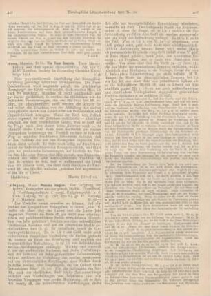 425-427 [Rezension] Leisegang, Hans, Pneuma Hagion. Der Ursprung der synoptischen Evangelien aus der griechischen Mystik