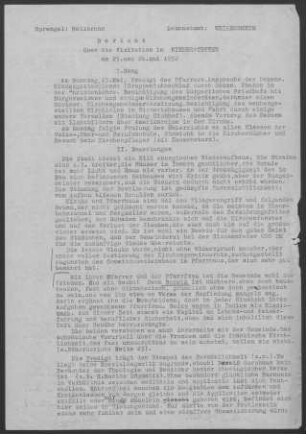 Niederstetten-Sichertshausen: Visitationsbericht mit Pfarrbericht 1962