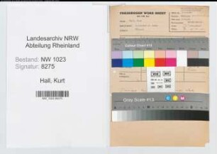 Entnazifizierung Kurt Hall , geb. 29.01.1914 (Steuerinspektor)