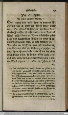 Der 16. Psalm. Ein gülden Kleinod Davids