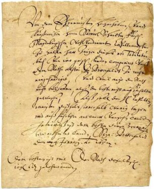 Brief des Rates der Stadt Bitterfeld an Samuel Scheidt (Ausfertigung)