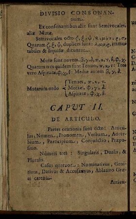 Caput II. De Articulo.