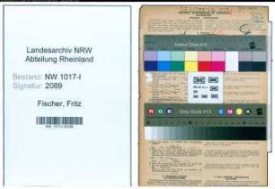 Entnazifizierung Fritz Fischer , geb. 01.08.1891 (Vollziehungsbeamter)