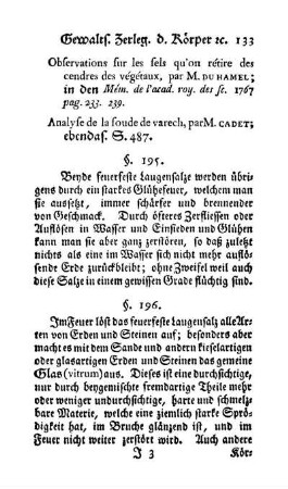 Glas, glasartige Steine und Erden, Glasgalle, Kieselfeuchtigkeit (§§. 196-201)