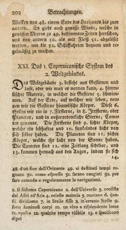 XXI. Das 1. Copernicanische System des 2. Weltgebäudes