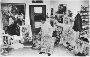 Otto Dix im Atelier in Hemmenhofen