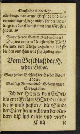 Vom Beschluß der H. zehen Gebot.