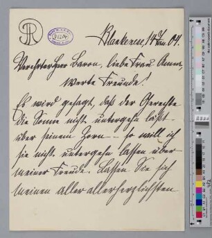 Brief an Detlev Liliencron