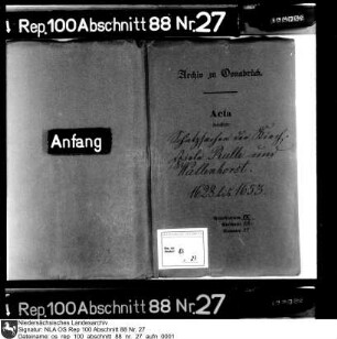 Schatz- und Kontributionsregister der Kirchspiele Rulle und Wallenhorst