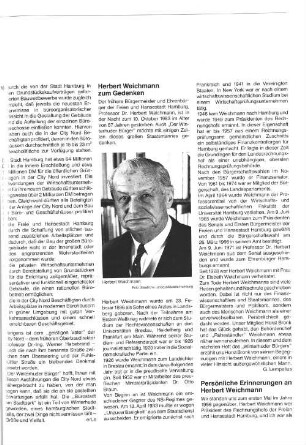 Herbert Weichmann zum Gedenken
