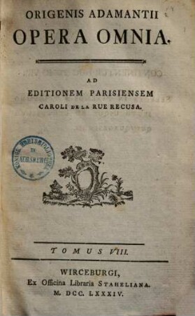 Origenis Adamantii Opera Omnia, 8. [Selecta In Psalmos A Trigesimo Sexto Usque Ad Centesimum Quinquagesimum]