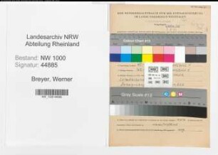 Entnazifizierung Werner Breyer, geb. 28.08.1914 (Friseurgehilfe)