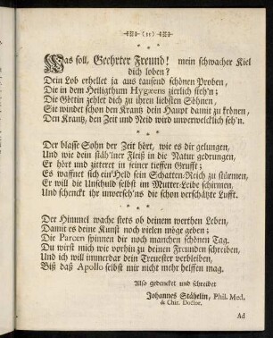 35-36, Was soll, Geehrter Freund! mein schwacher Kiel dich loben?