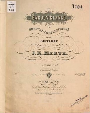 Barden-Klänge : Original-Compositionen für die Guitarre ; 13tes Werk, 10. Romanze