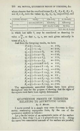 QUATERNION PROOFS OF THEOREMS RELATING TO ASYMPTOTIC LINES.