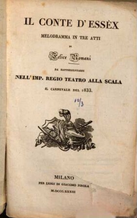 Il Conte d'Essex : Melodramma in 3 atti
