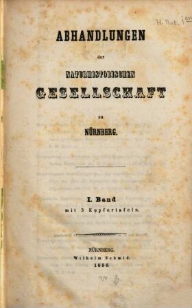 Abhandlungen. 1. 1852/58 (1858)