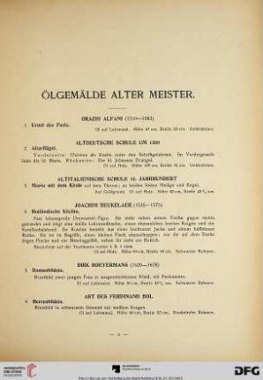 Ölgemälde alter Meister (Nr. 1-120)
