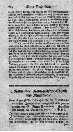 Neue alchymistische Bibliothek. Bd.1.,Slg.2. Bd.2.,Slg.1.