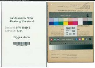 Entnazifizierung Anna Sigges , geb. 02.05.1885 (Fuersorgerin)