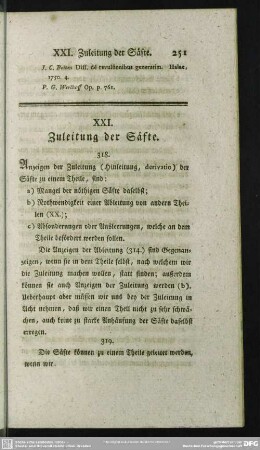 XXI. Zuleitung der Säfte