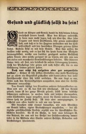 Gesund und glücklich sollst du sein!