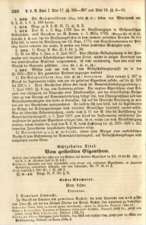 Achtzehnter Titel. Vom getheilten Eigenthum