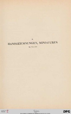 II. Handzeichnungen, Miniaturen (Nr. 79-135)