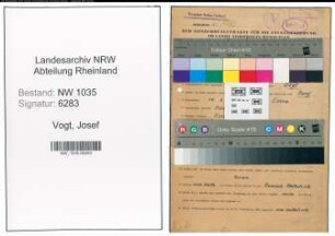Entnazifizierung Josef Vogt , geb. 14.03.1897 (Kaufmaennischer Angestellter)