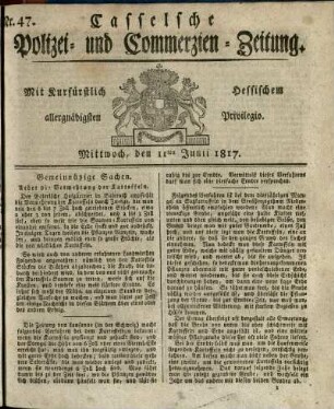 Nr. 47, Mittwoch, den 11ten Junii 1817