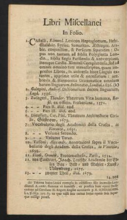 Libri Miscellanei In Folio