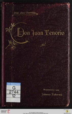 Don Juan Tenorio : religiös-phantastisches Drama in 2 Abth.