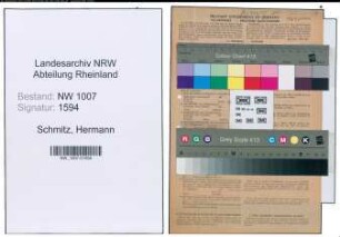 Entnazifizierung Hermann Schmitz , geb. 29.03.1895 (Zurichtmeister)
