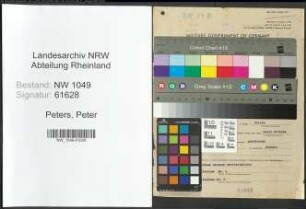 Entnazifizierung Peter Peters , geb. 13.12.1895 (Arbeiter)