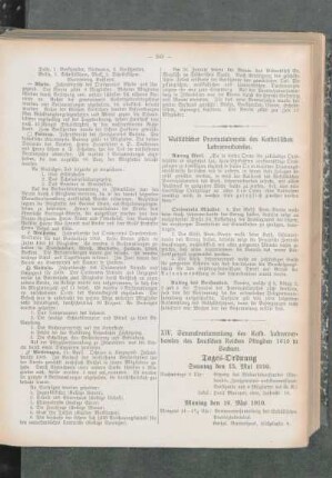 XIV. Generalversammlung des Kath. Lehrerverbandes des Deutschen Reiches Pfingsten 1910 in Bochum : Tages-Ordnung