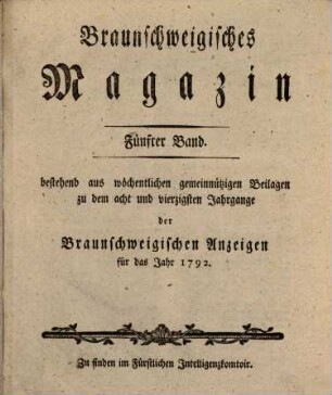 Braunschweigisches Magazin. 5. 1792