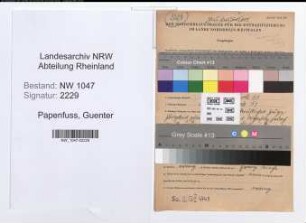 Entnazifizierung Guenter Papenfuss , geb. 26.05.1912 (Lehrer)
