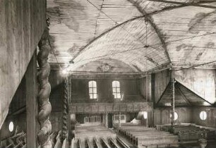 Kežmarok. Ehem deutsche evangelische Kirche (1717). Blick von der Südempore nach Norden