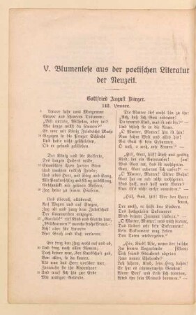V. Blumenlese aus der poetischen Literatur der Neuzeit