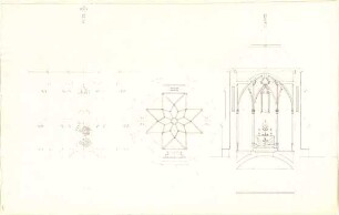 Speeth, Peter; 8- eckige Kapelle - Grundriss, Ansicht, Schnitt