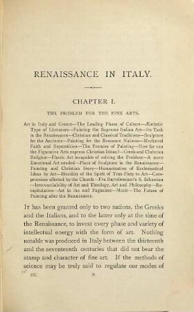 Renaissance in Italy, 3. The fine arts