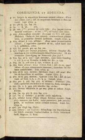 Corrigenda et Addenda