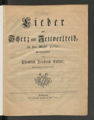 Lieder zum Scherz und Zeitvertreib