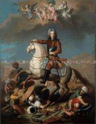 Prinz Eugen von Savoyen (1662-1736) als Sieger über die Türken