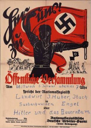 Versammlung der NSDAP-Ortsgruppe Achern: Hitler und das Bauerntum (in Sasbachwalden)
