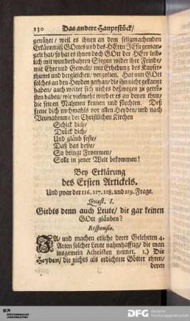 Bey Erklärung des Ersten Artickels.