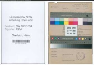 Entnazifizierung Hans Overlach , geb. 28.04.1900 (Ingenieur)
