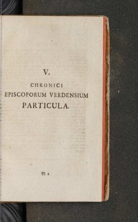 V. Chronici Episcoporum Verdensium Particula.
